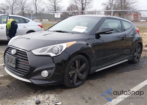 2013 Hyundai Veloster Turbo W/Black из США, поврежденный, VIN KMHTC6AE0DU156387